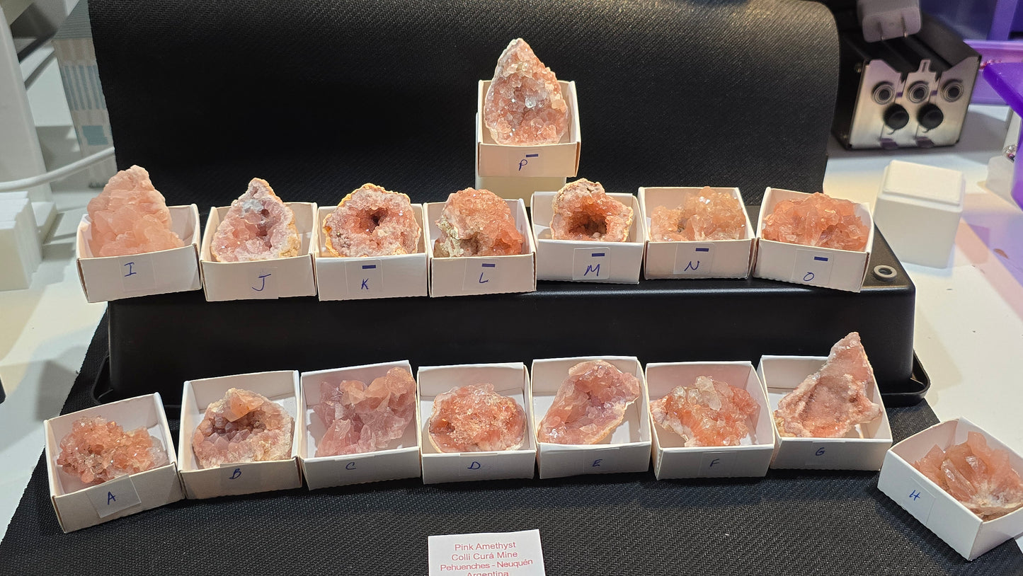 Pink Amethyst geode and plates from Argentina