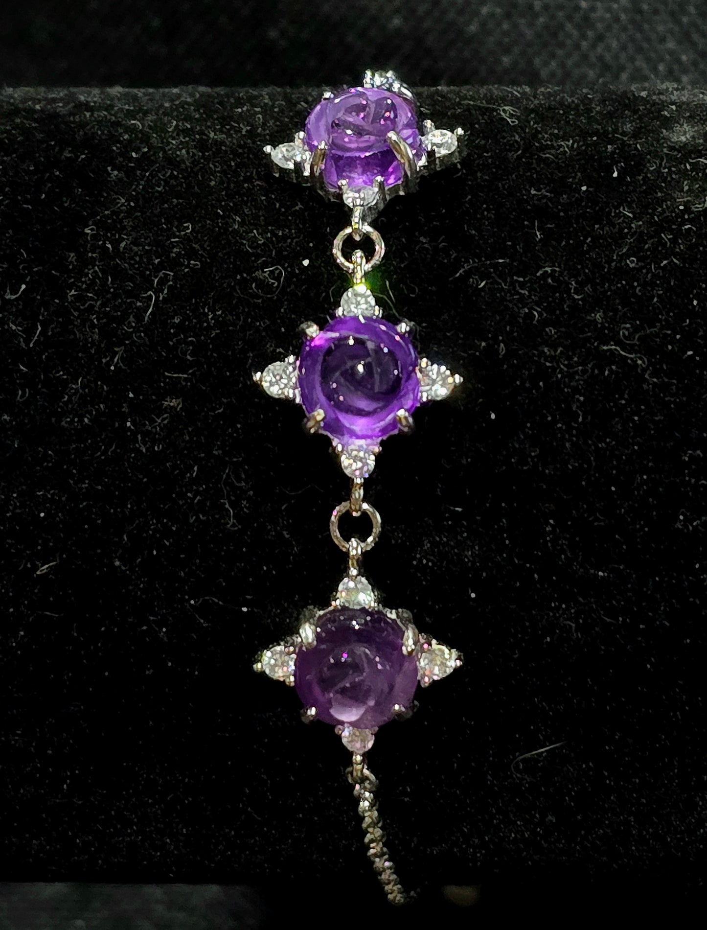 Amethyst Rose Carvings Bracelet