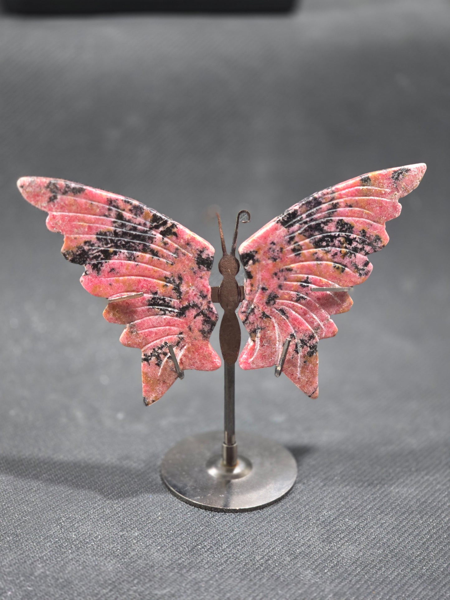 Rhodonite Butterfly wings with stand