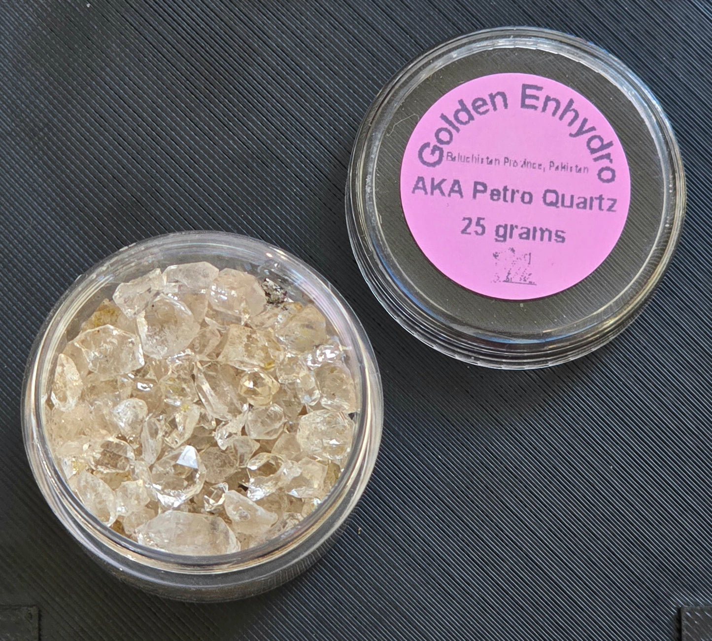 Golden Enhydro "Petroleum Quartz" singles