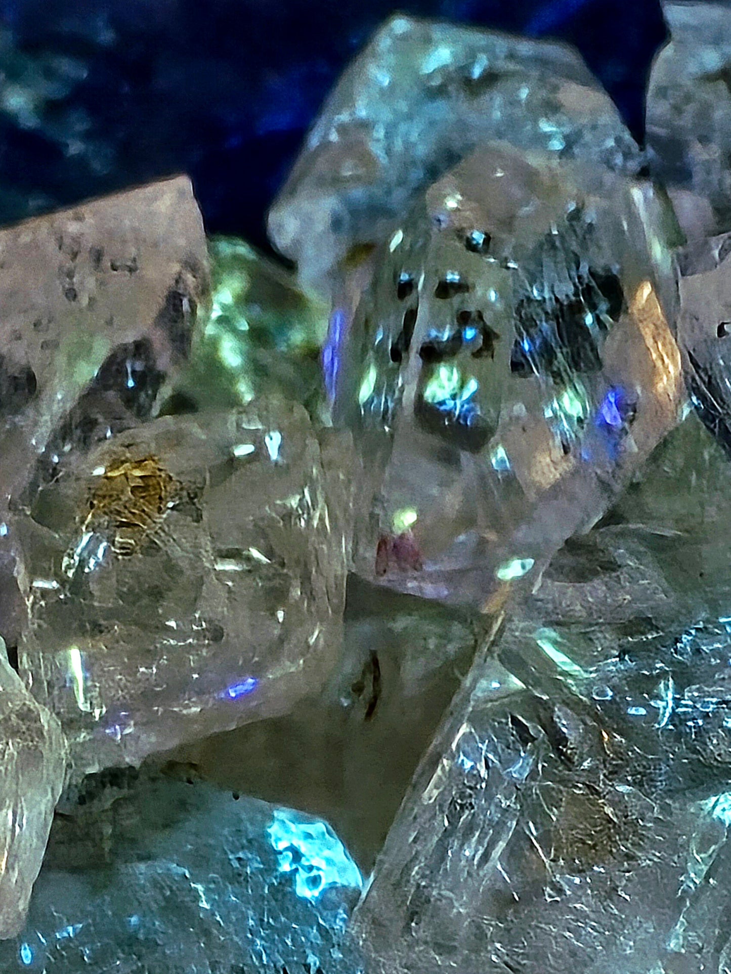 Golden Enhydro "Petroleum Quartz" singles