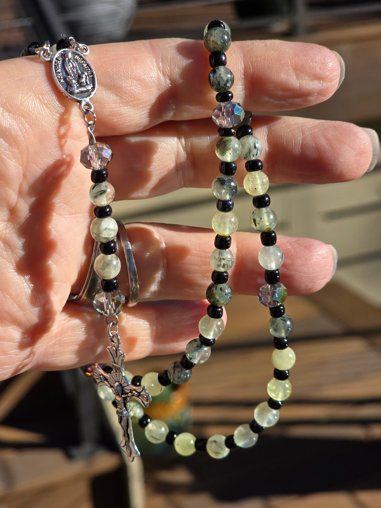 Prehinite Rosary Beads