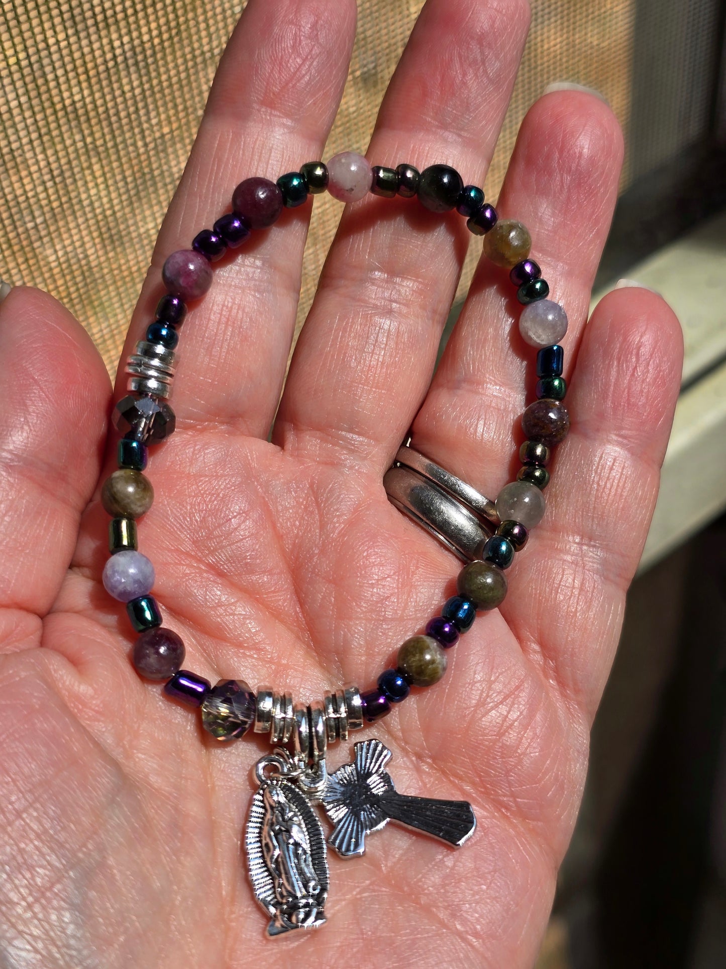 Water Tourmaline Decade Bracelet 6mm Beads