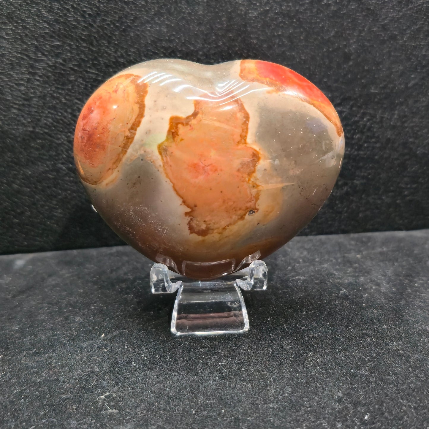 Polychrome Jasper Heart Carvings – Natural Mineral Specimen