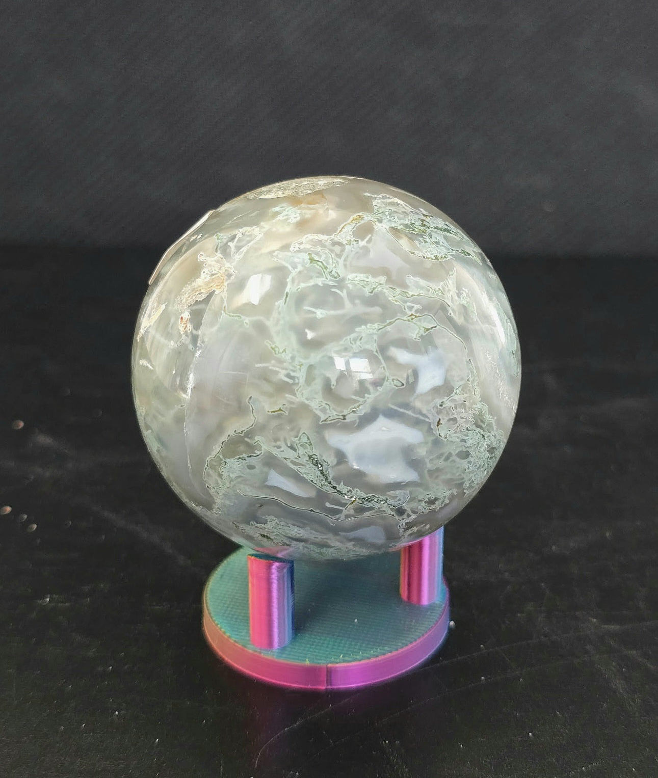 Druzy Moss Agate Sphere