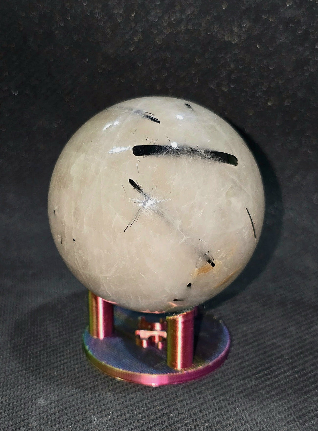Tourmalinated Quartz Sphere