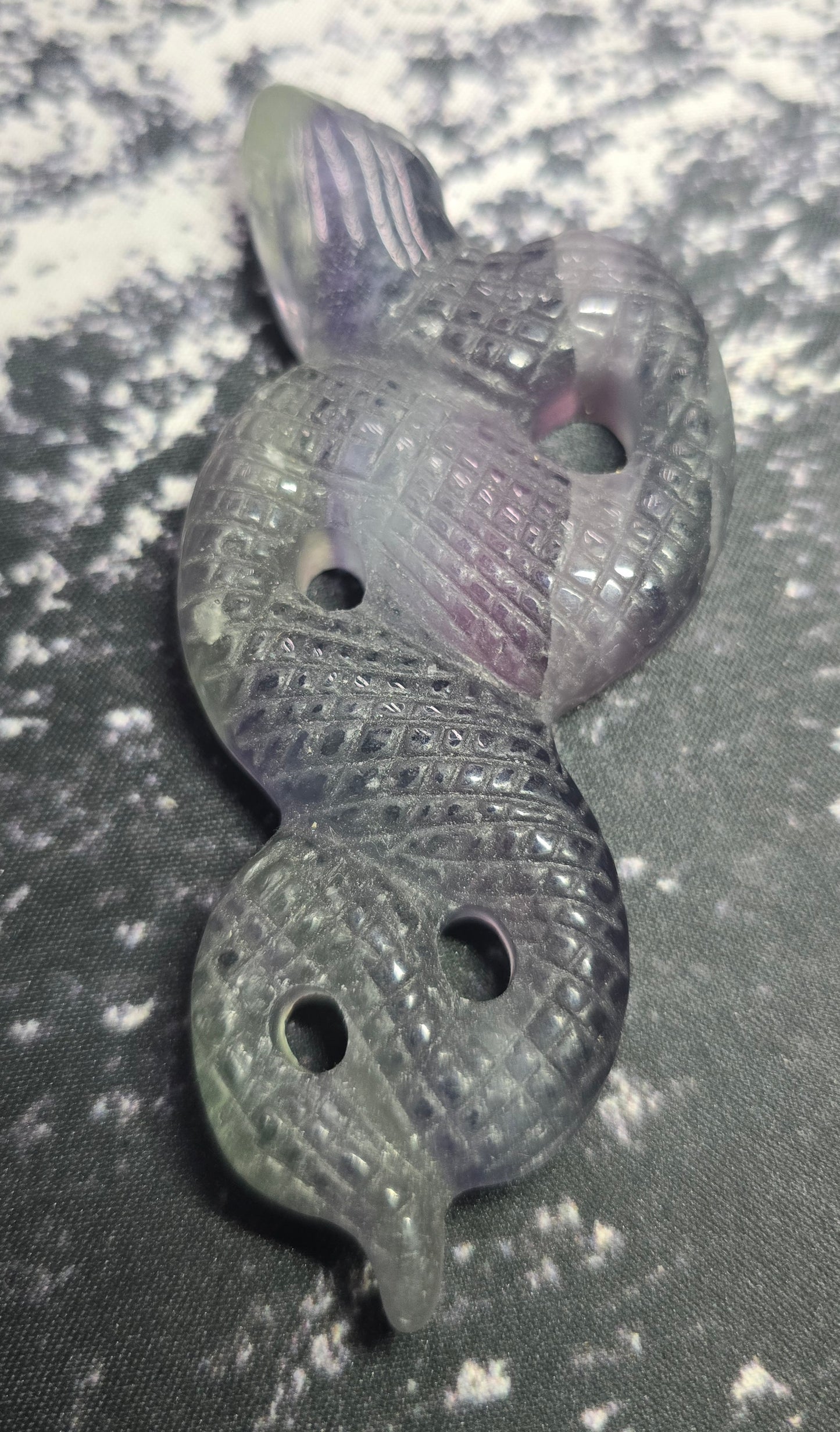 Fluorite Snake Carvings – 4.5 Inch Polished Natural Fluorite