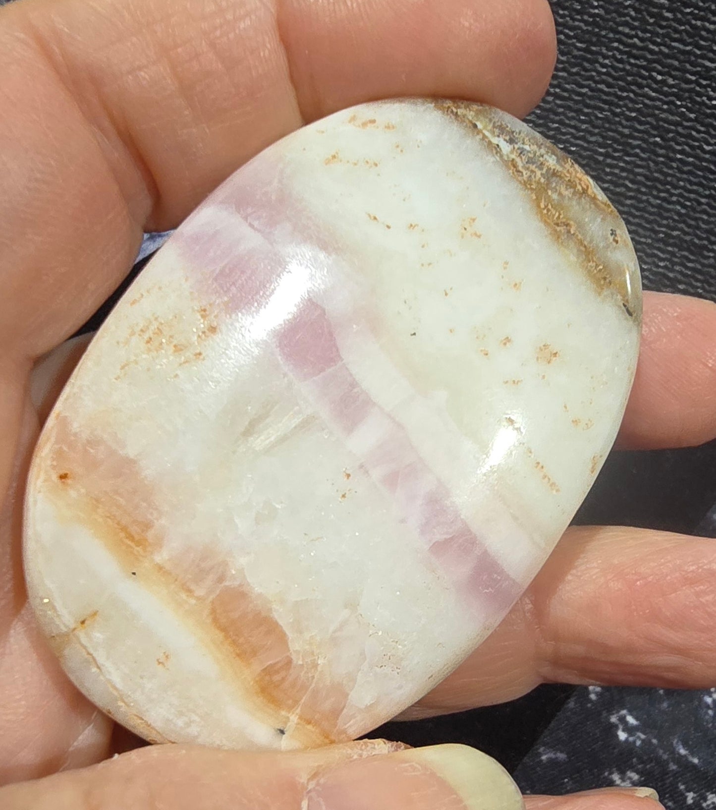 Pink Aragonite Palm stones