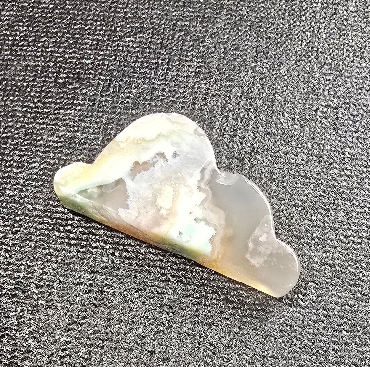 Flower Agate Moon & Cloud Combo - Polished Celestial Carvings Carving Genuine Natural Agate