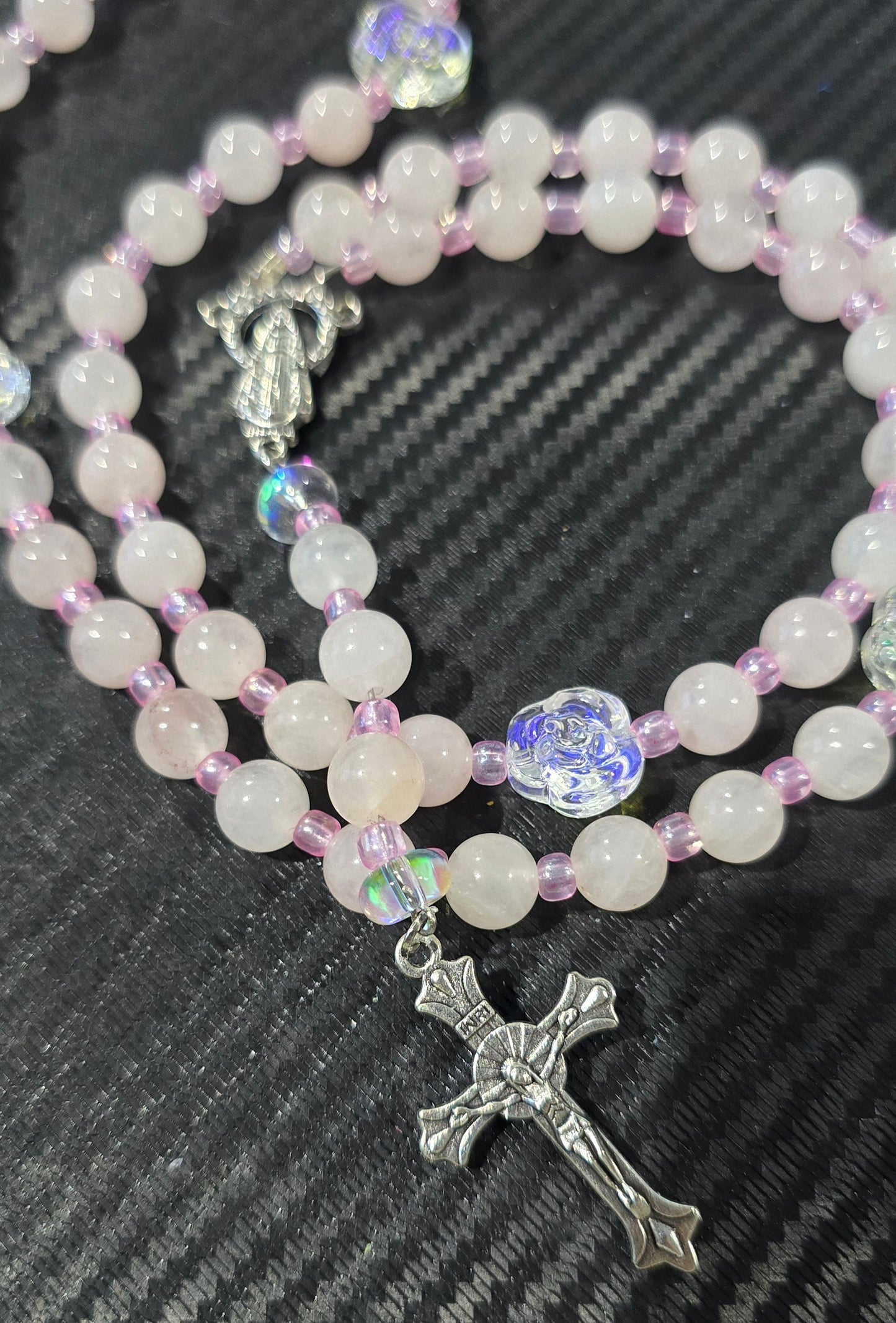 Rose Quartz Rosary Beads 8mm – Hand Strung Natural Stone Jewelry