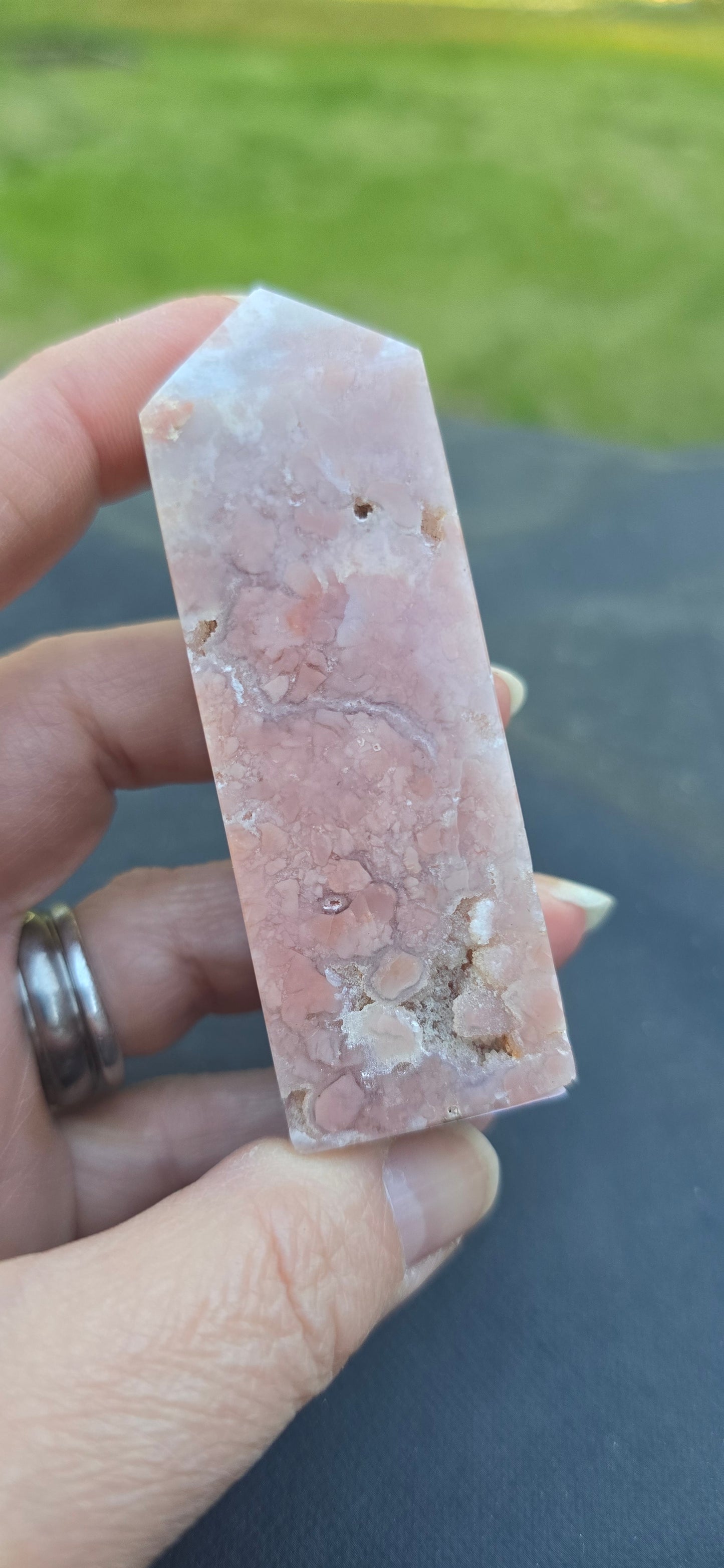 Cotton Candy Agate / Pink Agate Tower – Polished Natural Agate