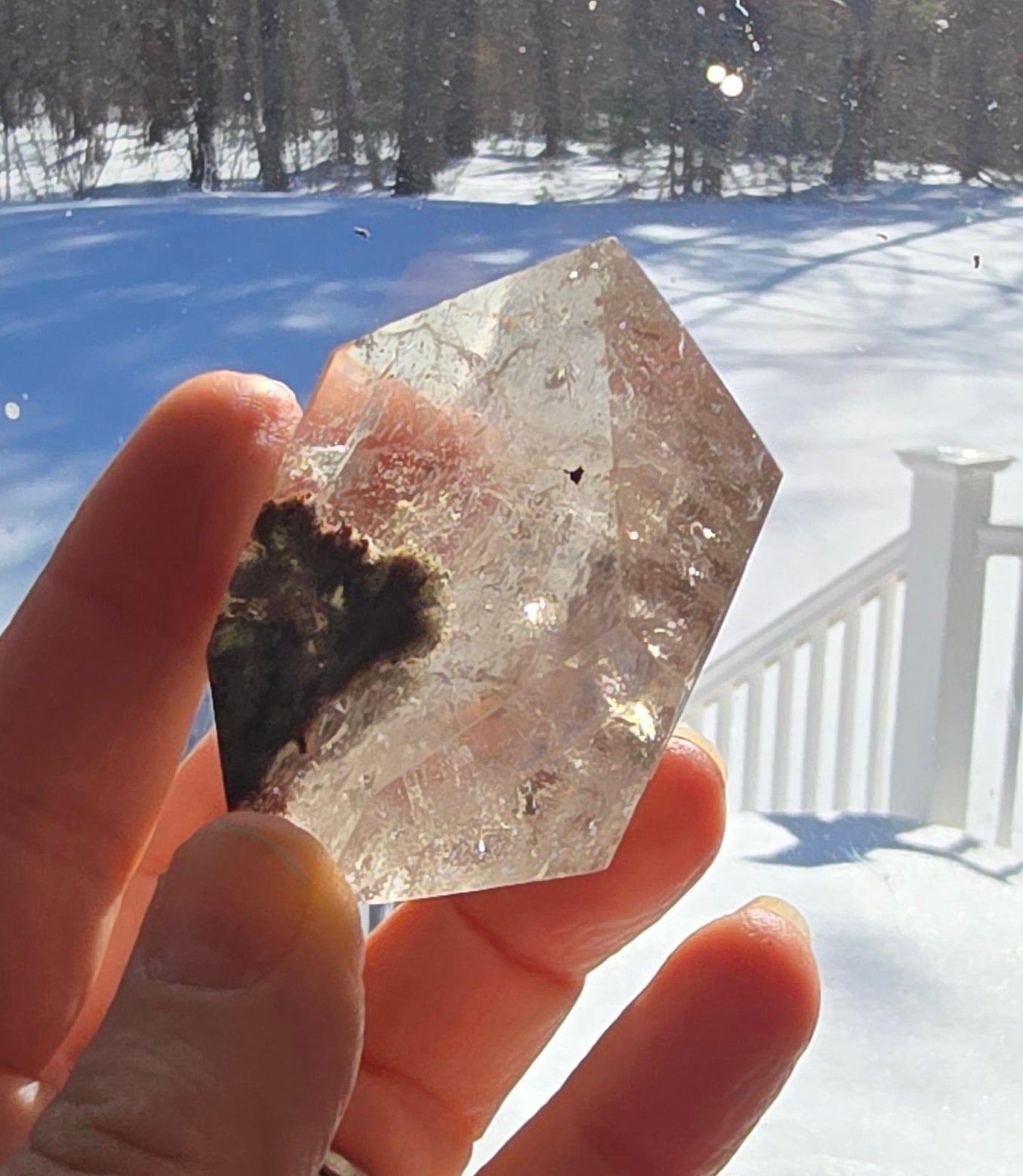 Garden Quartz Free‑Form Polished – Natural Lodolite Quartz