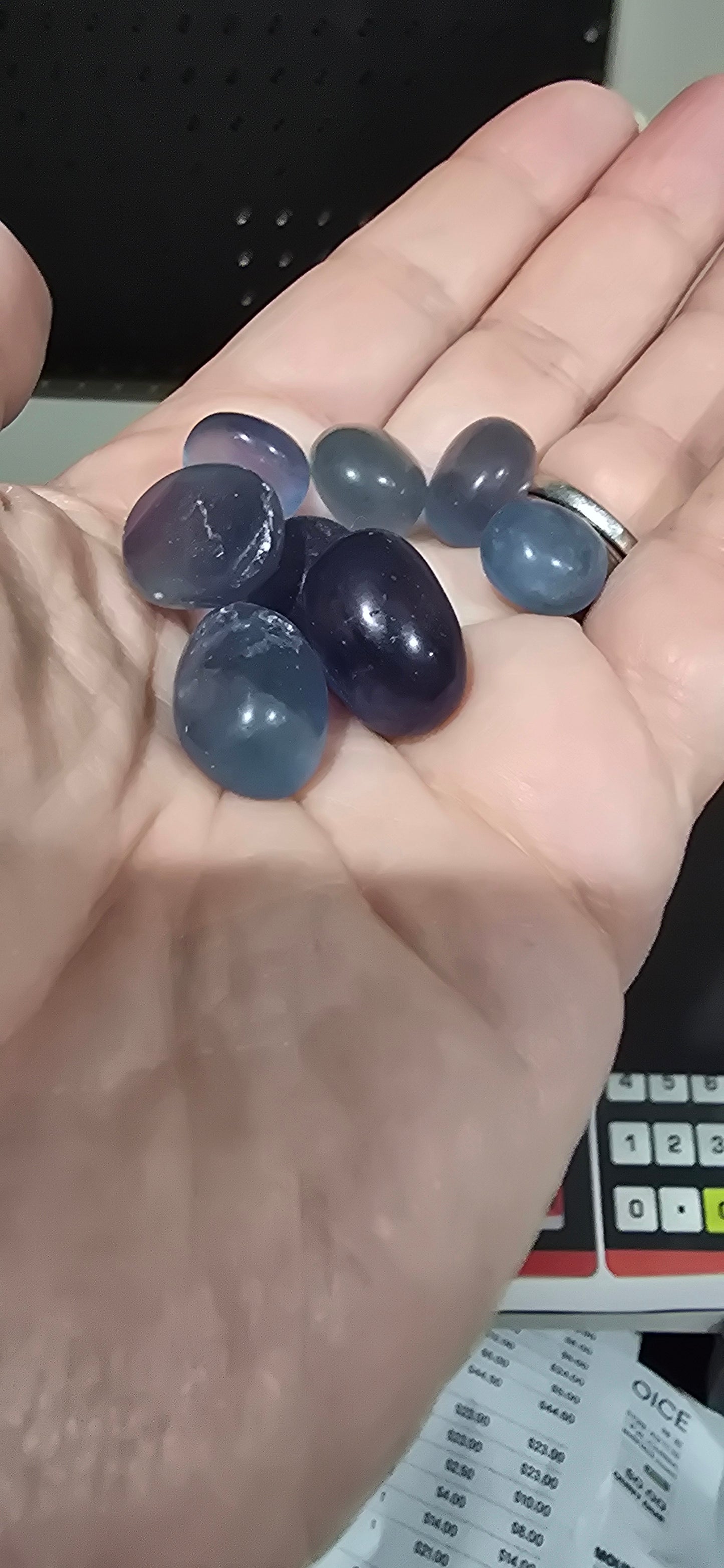 Blue fluorite Tumbles