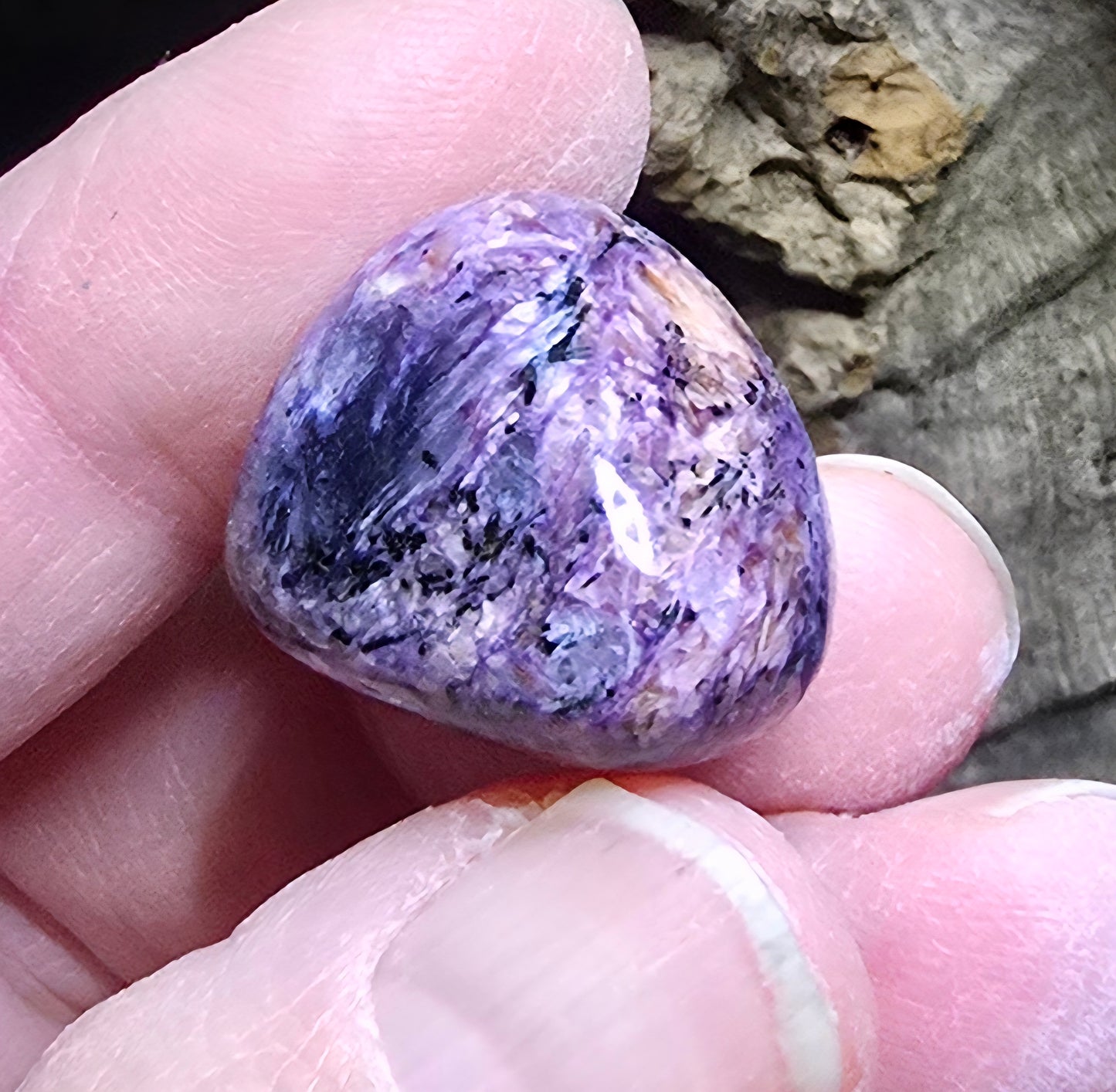 Charoite tumble stone