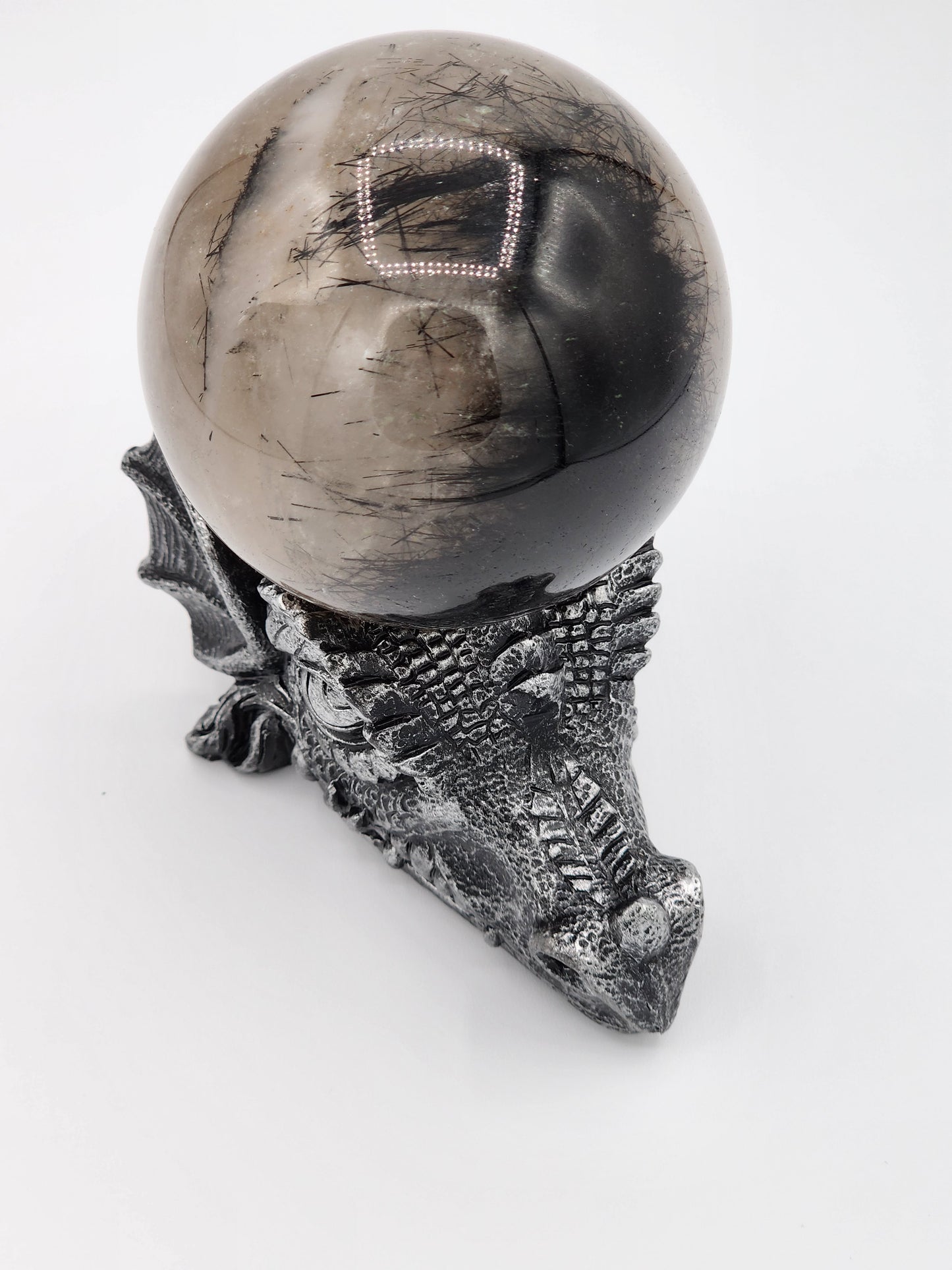 Tourmalinated Quartz Sphere