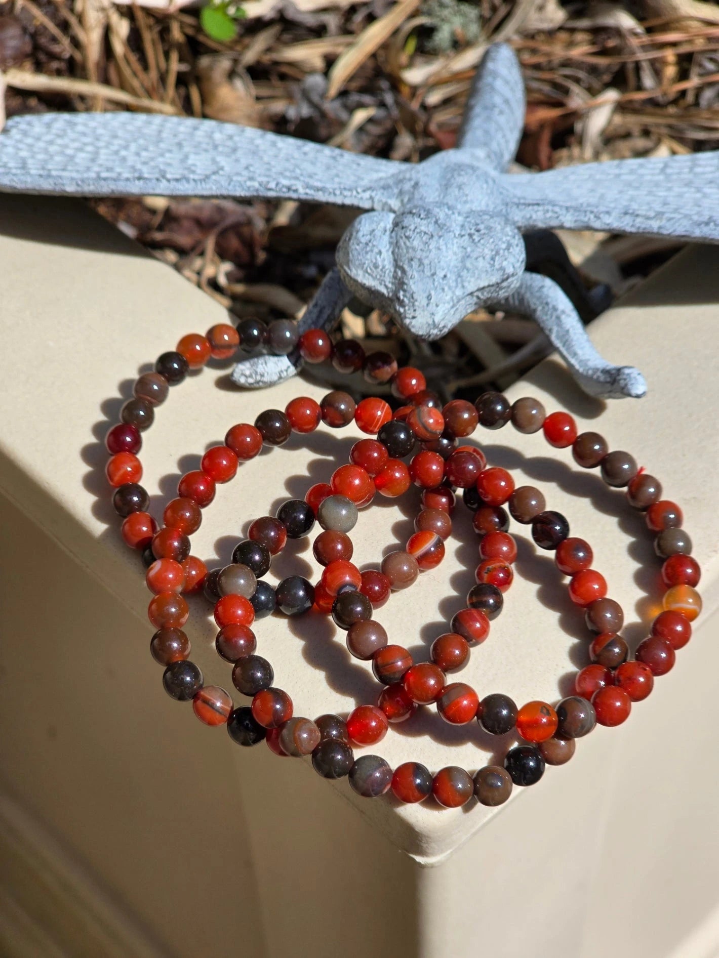 Red and Black Agate Bracelets specimen