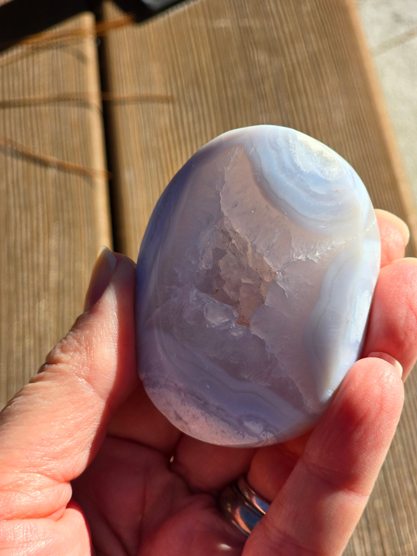 Blue Lace Agate Palmstone