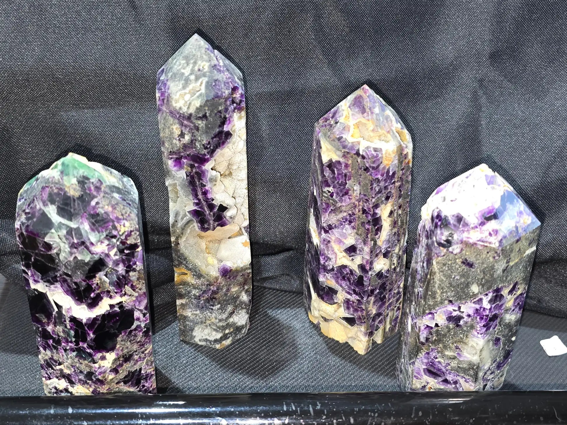 Sphalerite with Purple Fluorite tower