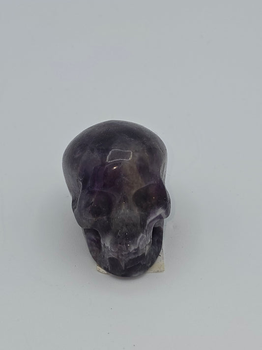 Dream( Chevron) Amethyst Skull Carving