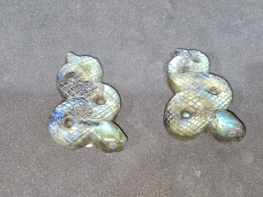 Labradorite Snake Carving