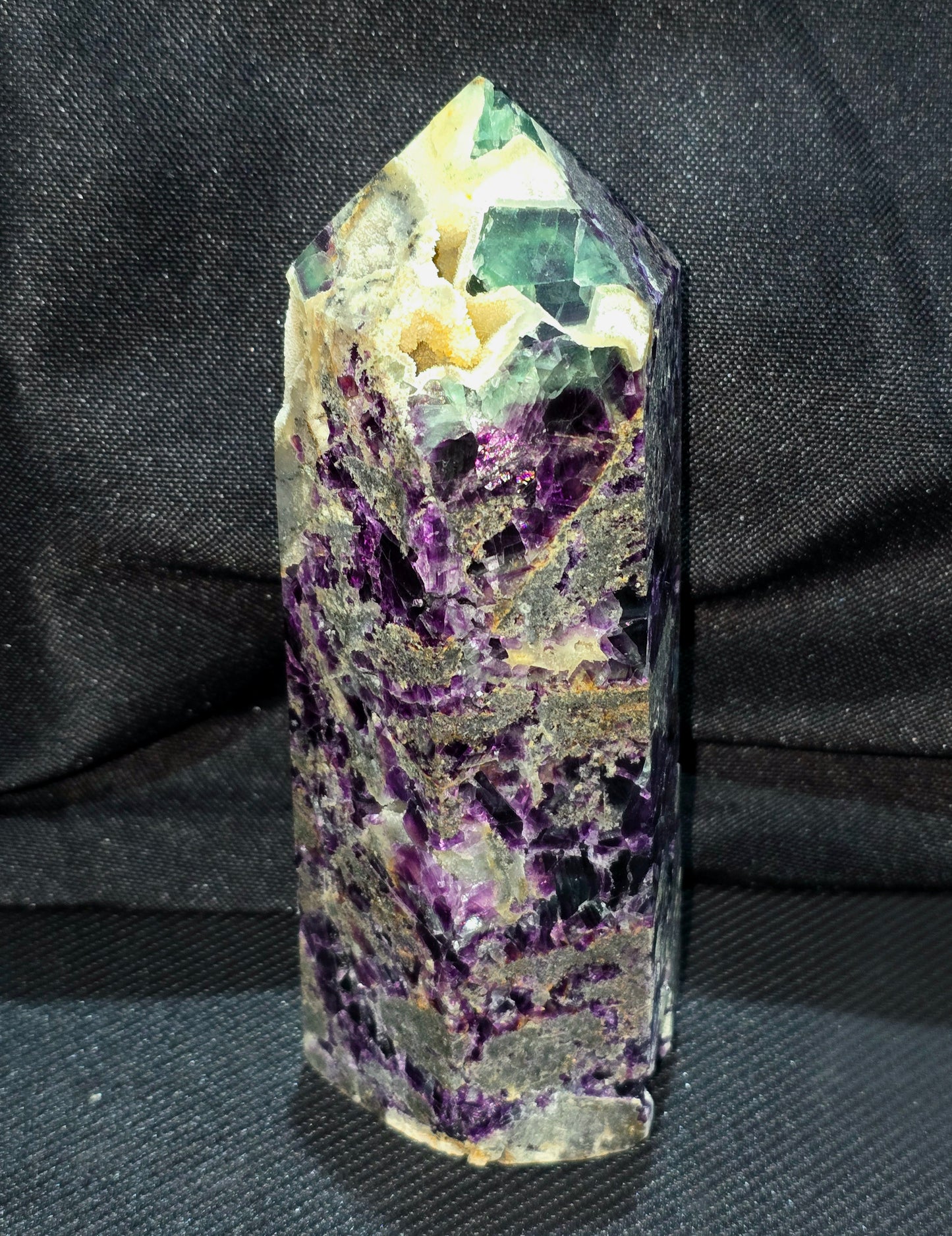 Sphalerite with Purple Fluorite  Tower