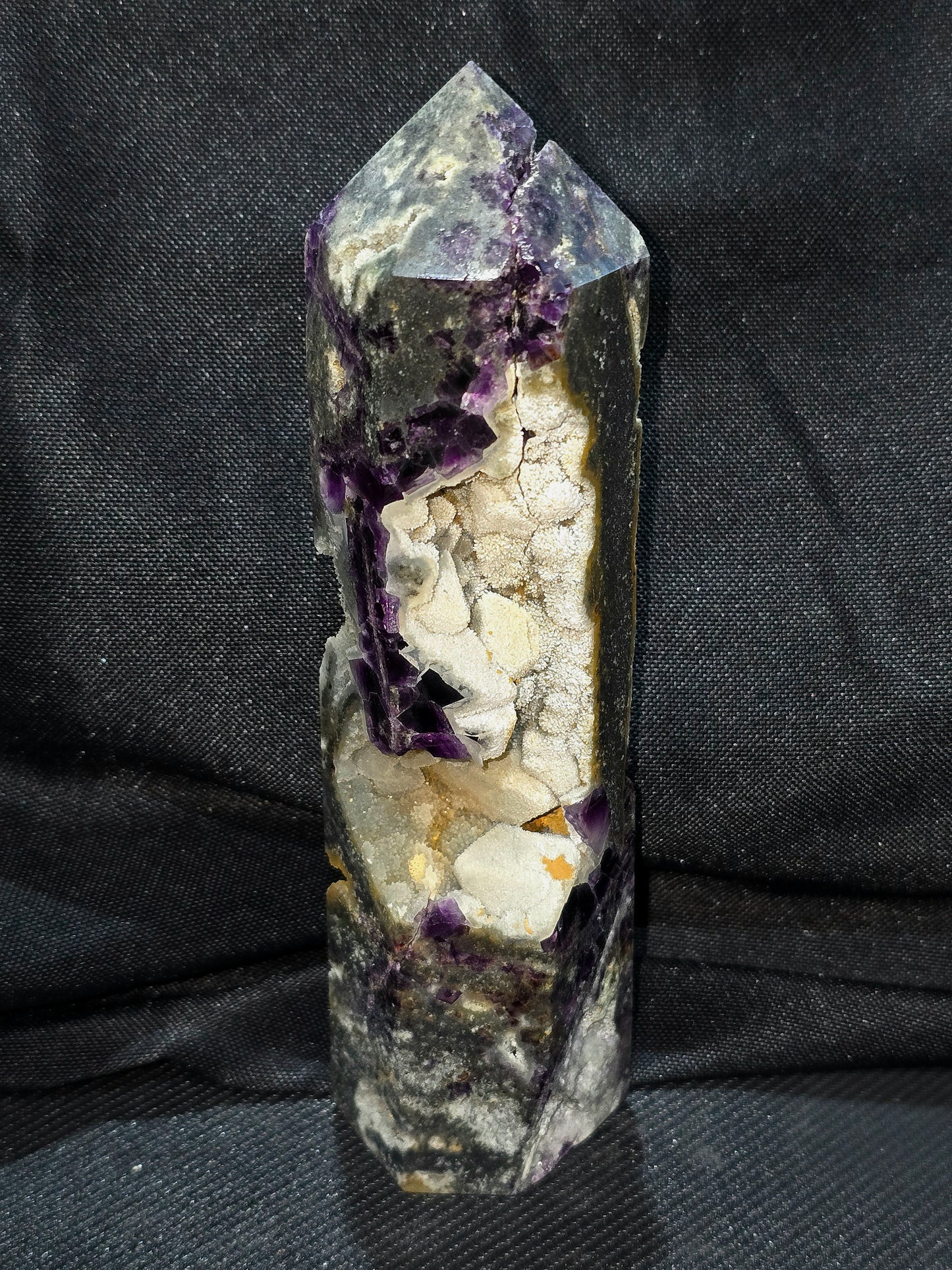 Sphalerite with Purple Fluorite  Tower