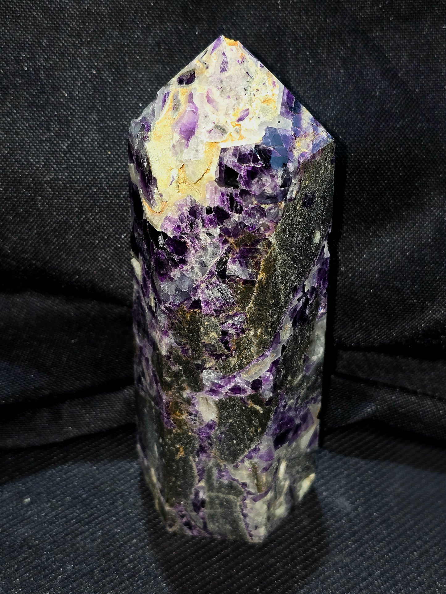 Sphalerite with Purple Fluorite  Tower