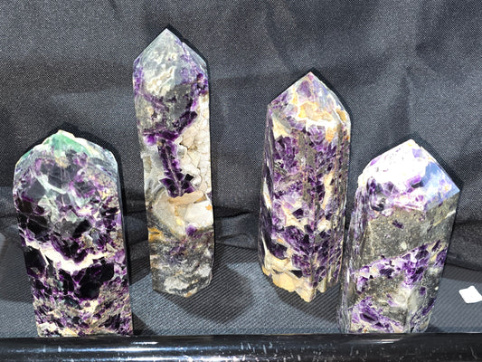 Sphalerite with Purple Fluorite  Tower