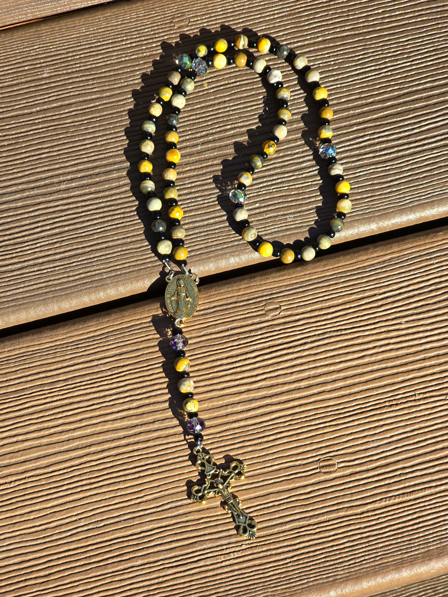 Bumblebee Jasper Rosary Beads