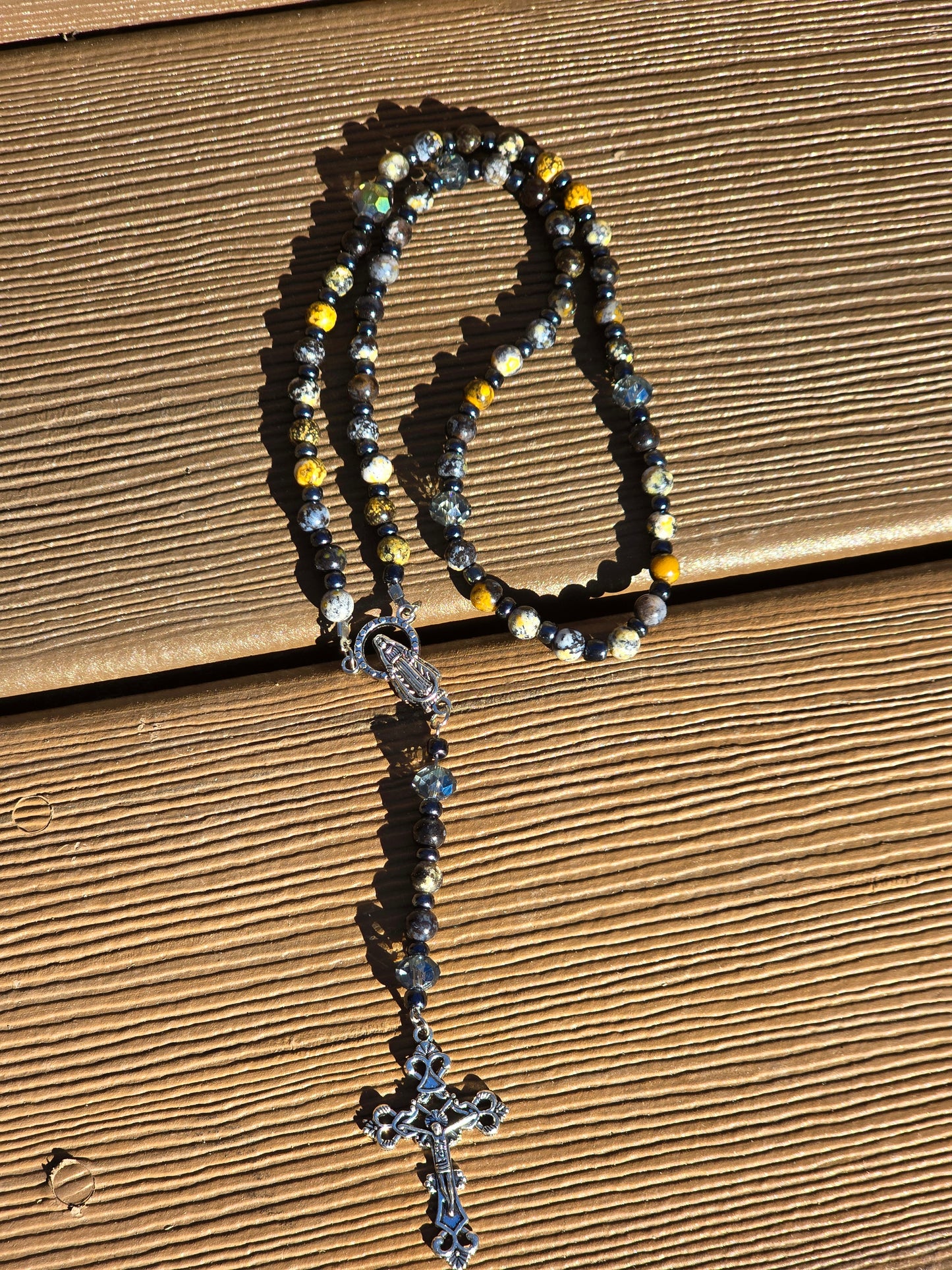 Blue Sea Jasper Rosary Beads