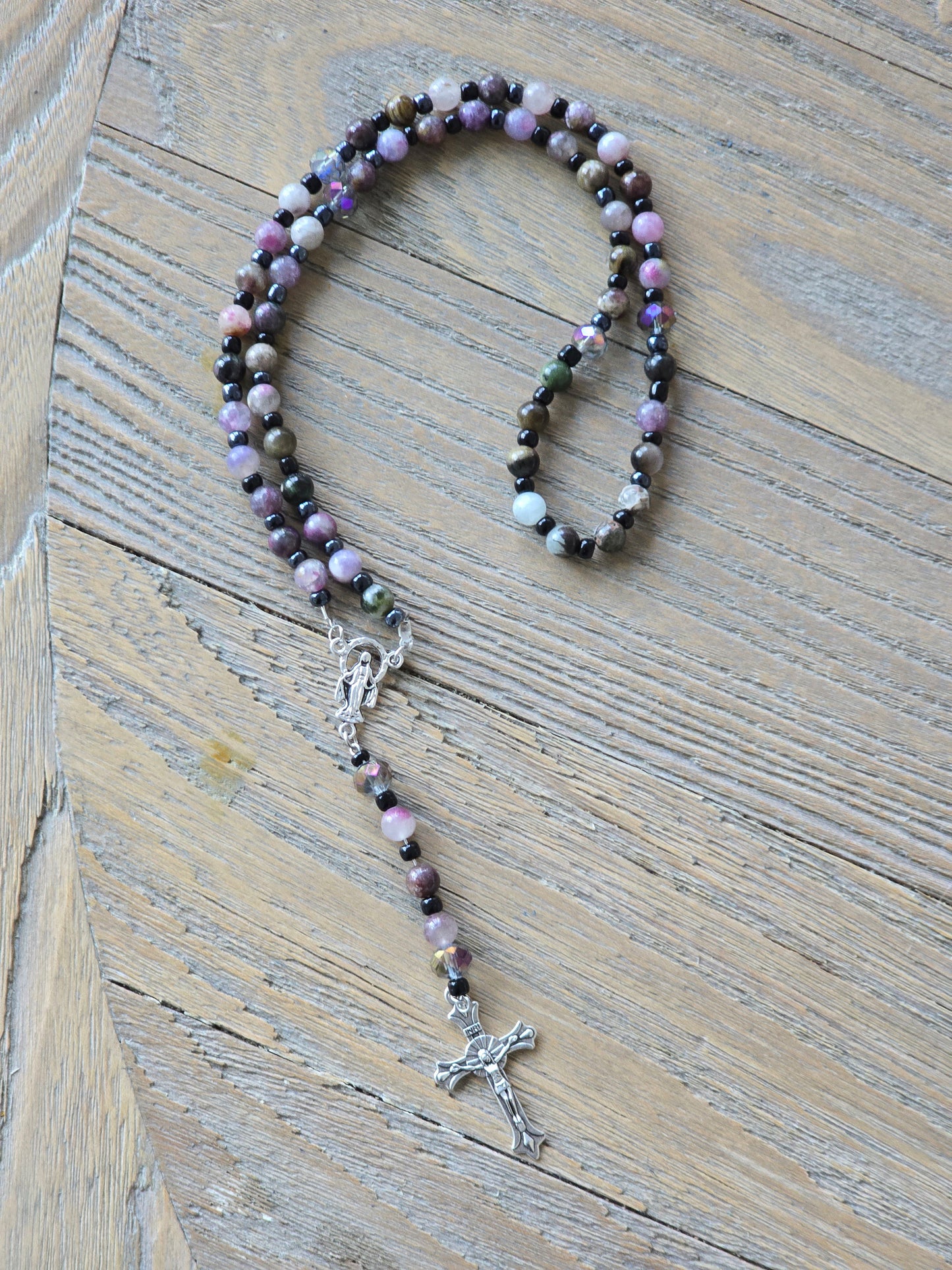 Watermelon Tourmaline Rosary beads