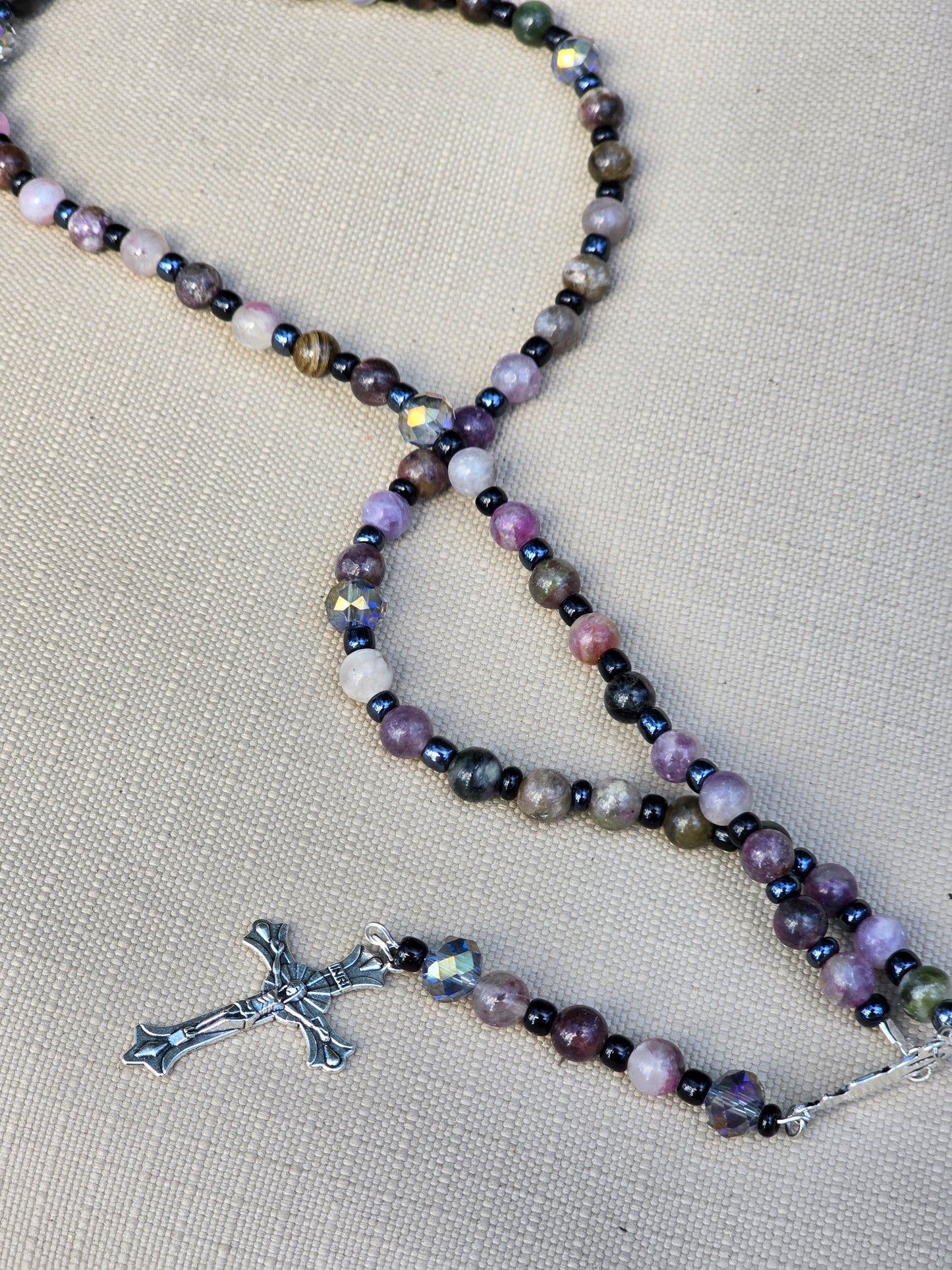 Watermelon Tourmaline Rosary beads