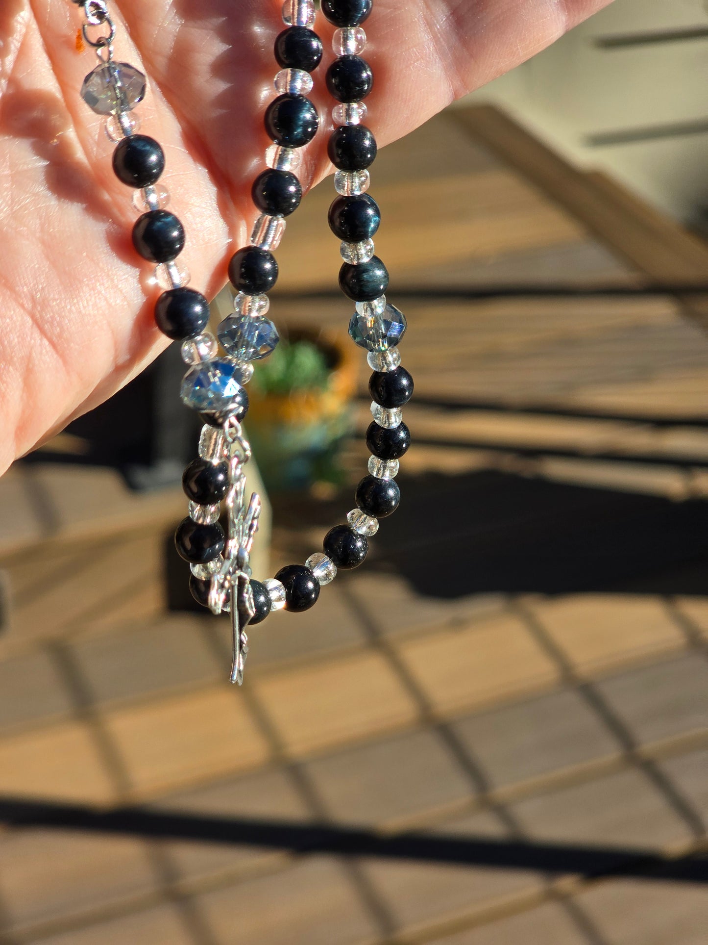 Blue Tiger Eye Rosary Beads