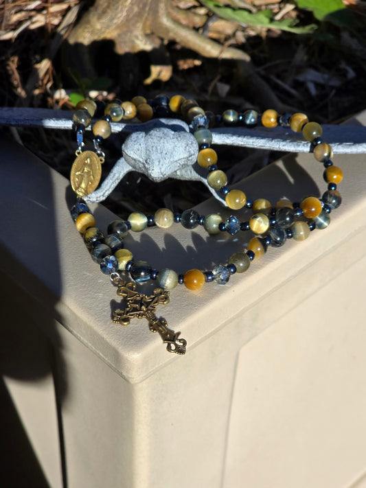 Hawk Eye Rosary Beads