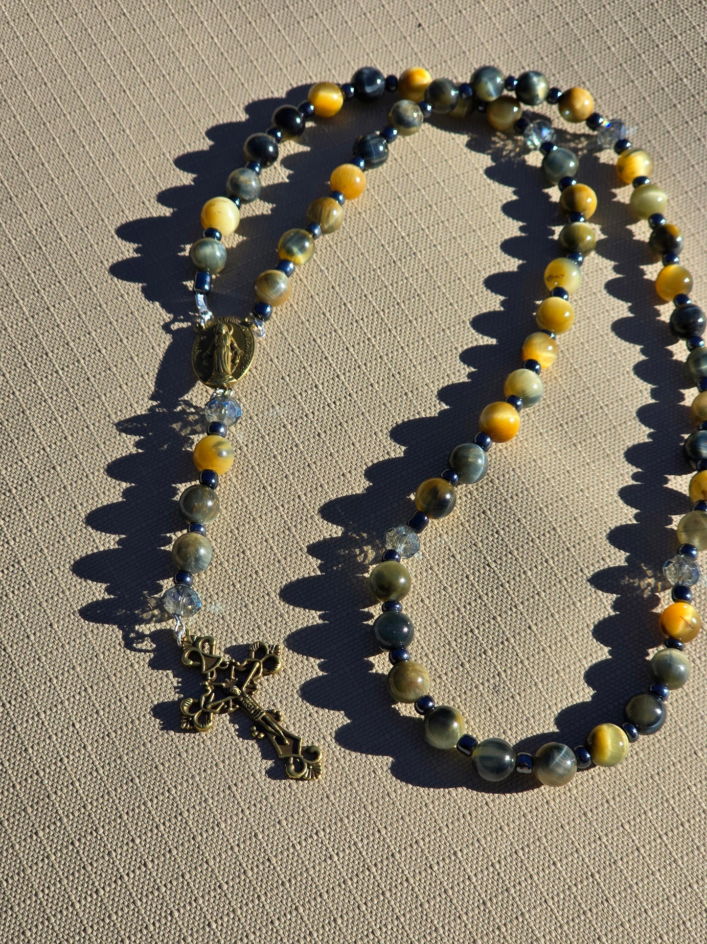 Hawk Eye Rosary Beads