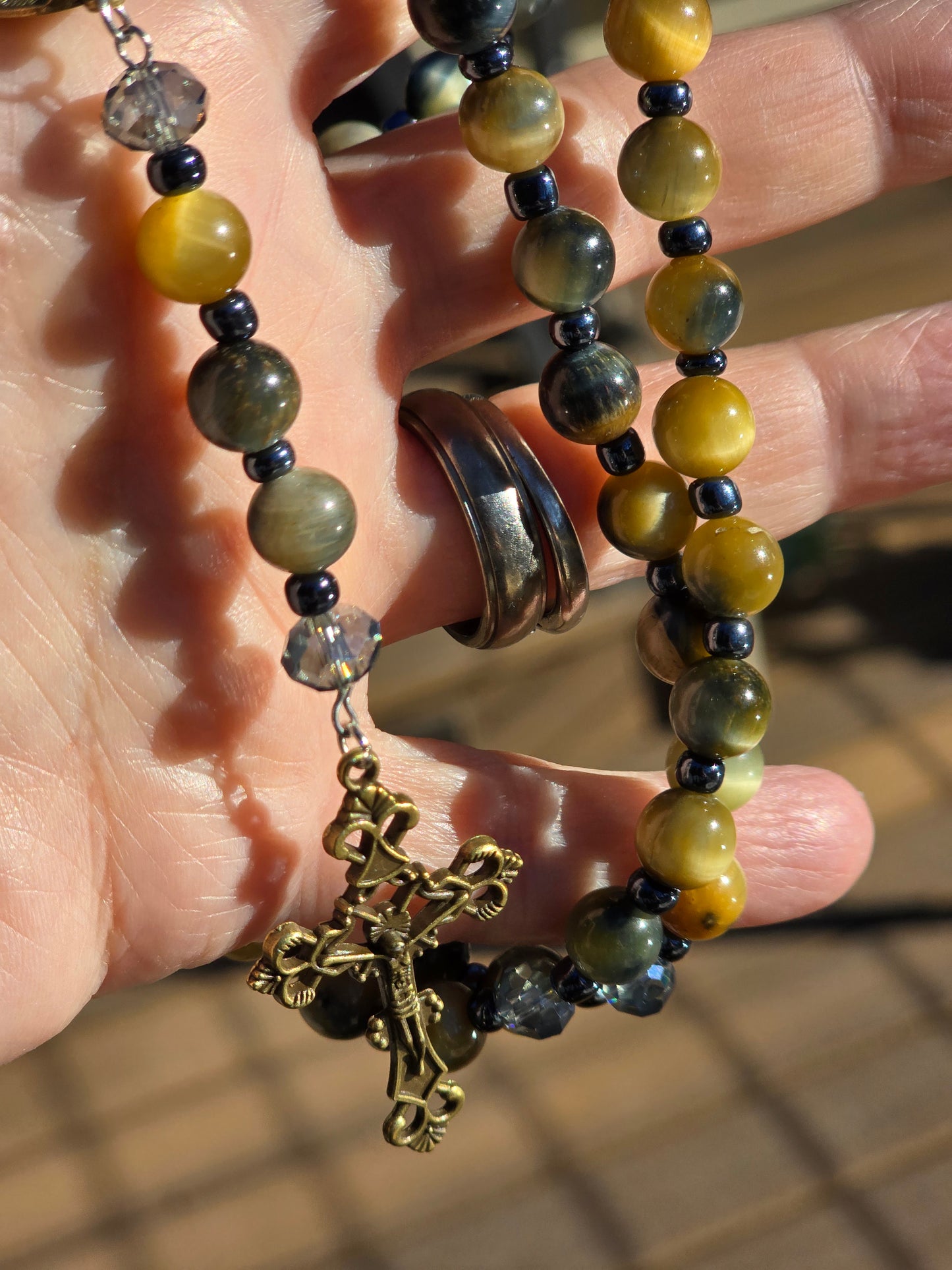 Hawk Eye Rosary Beads