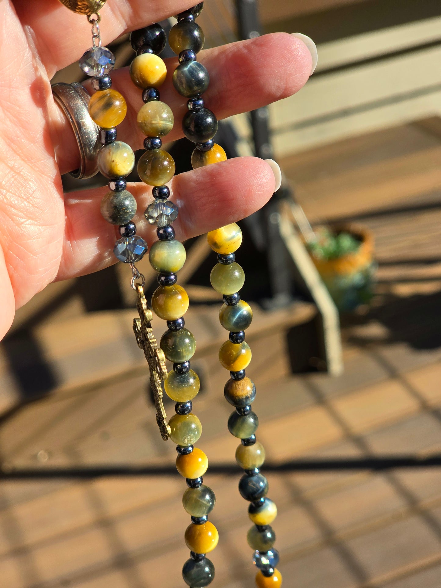 Hawk Eye Rosary Beads