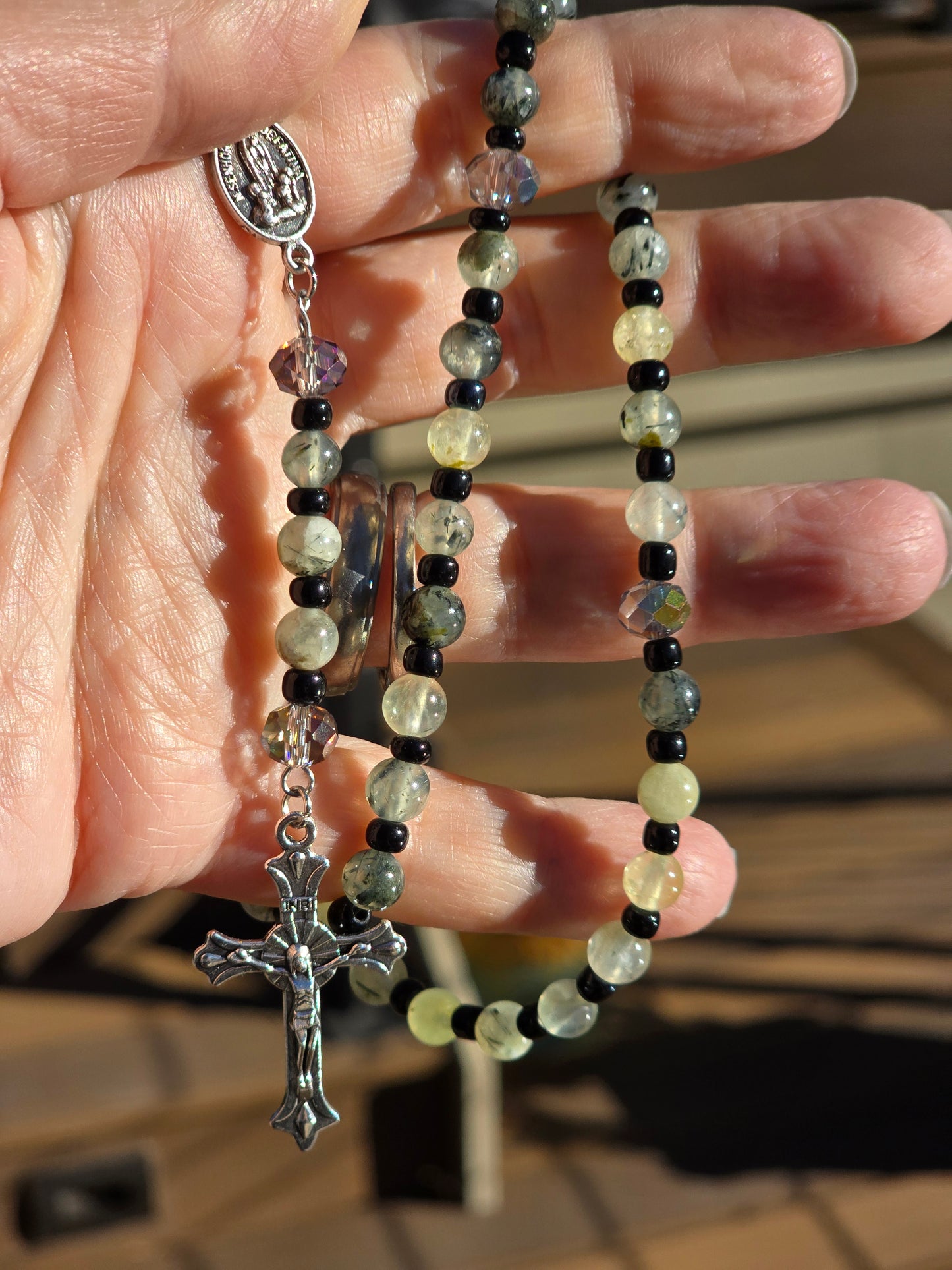 Prehinite Rosary Beads