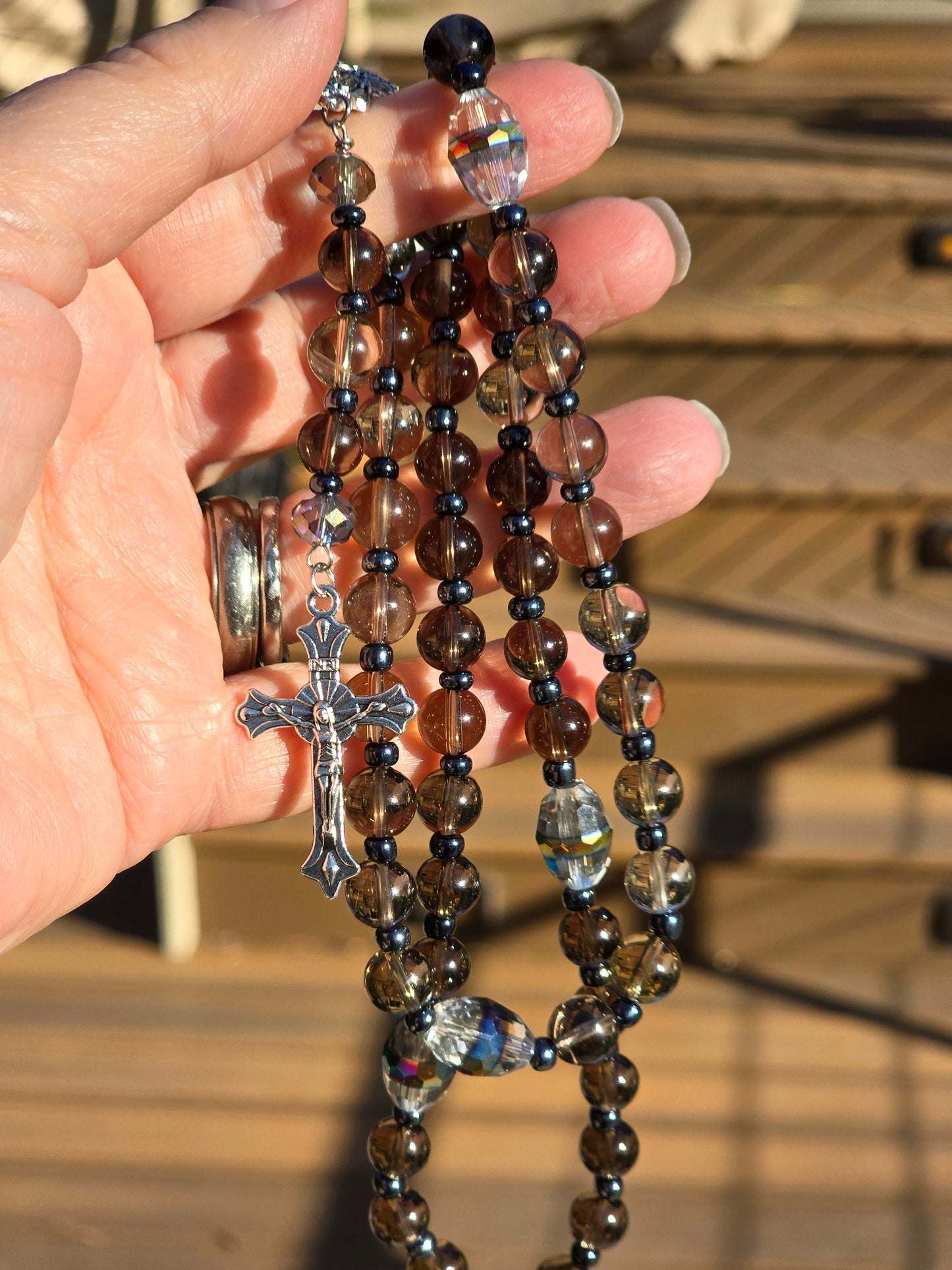 Smokey Quartz Rosary Beads