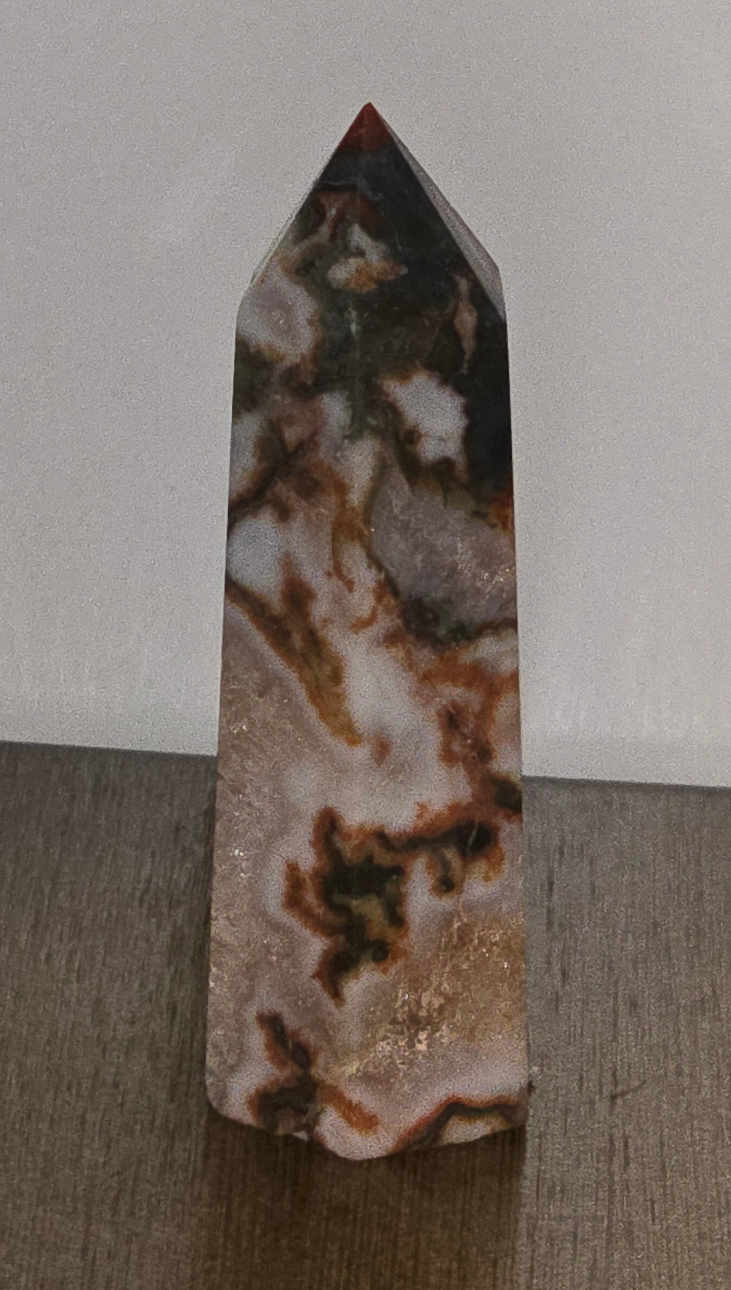 Red Moss Agate Tower