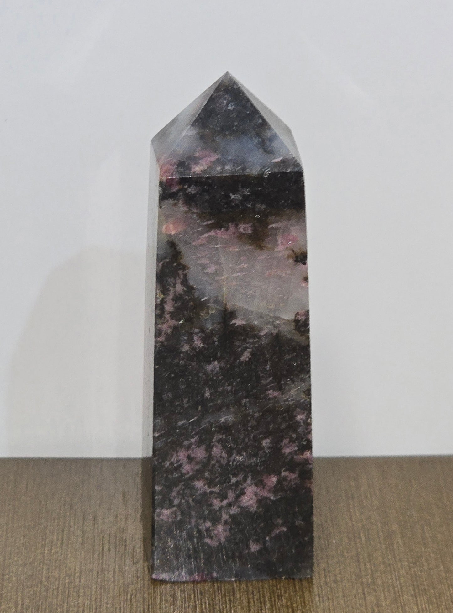 Rhodonite in Quartz Tower