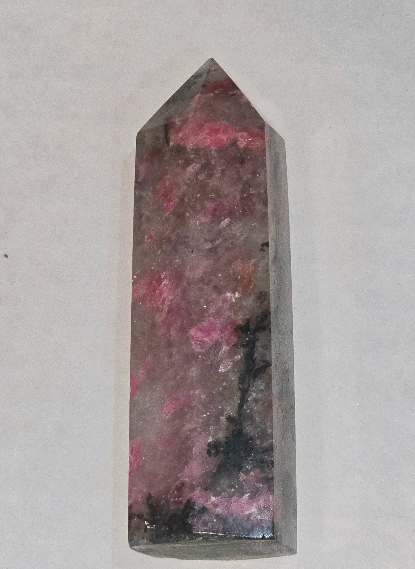 Rhodonite in Quartz Tower