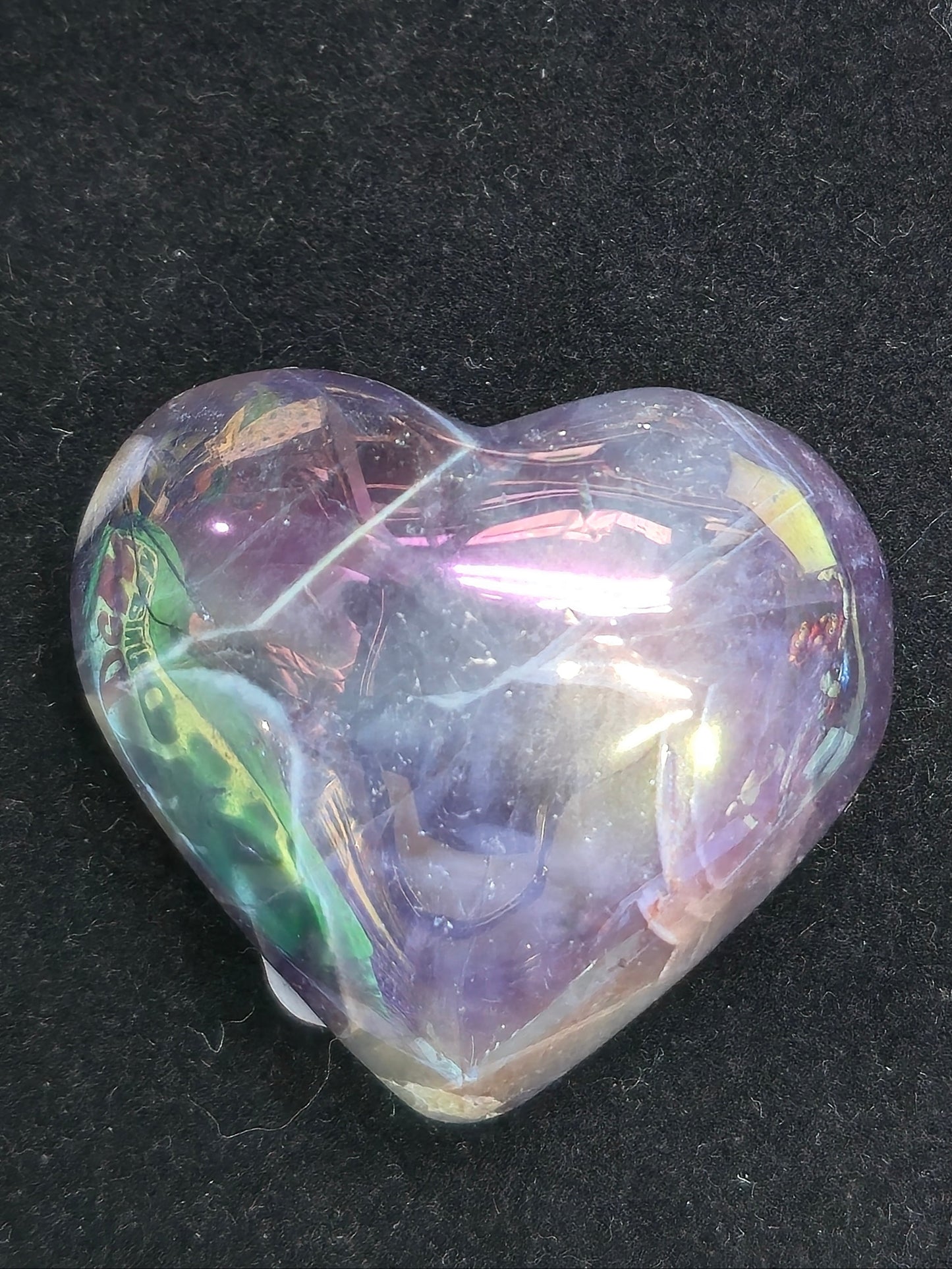 Aura coated Dream Amethyst Heart