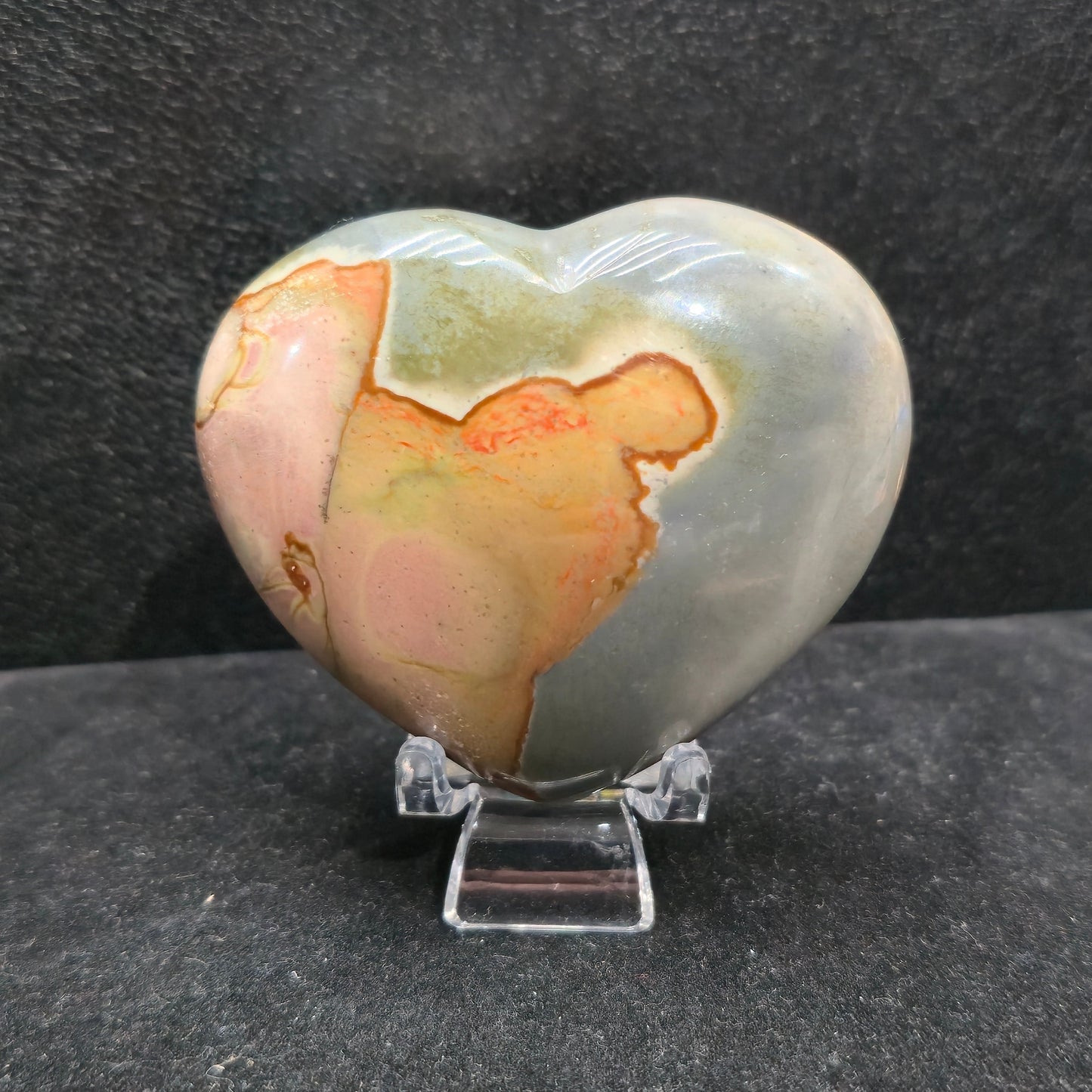 Polychrome Jasper Heart Carvings – Natural Mineral Specimen