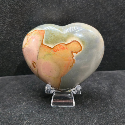 Polychrome Jasper Heart Carvings – Natural Mineral Specimen