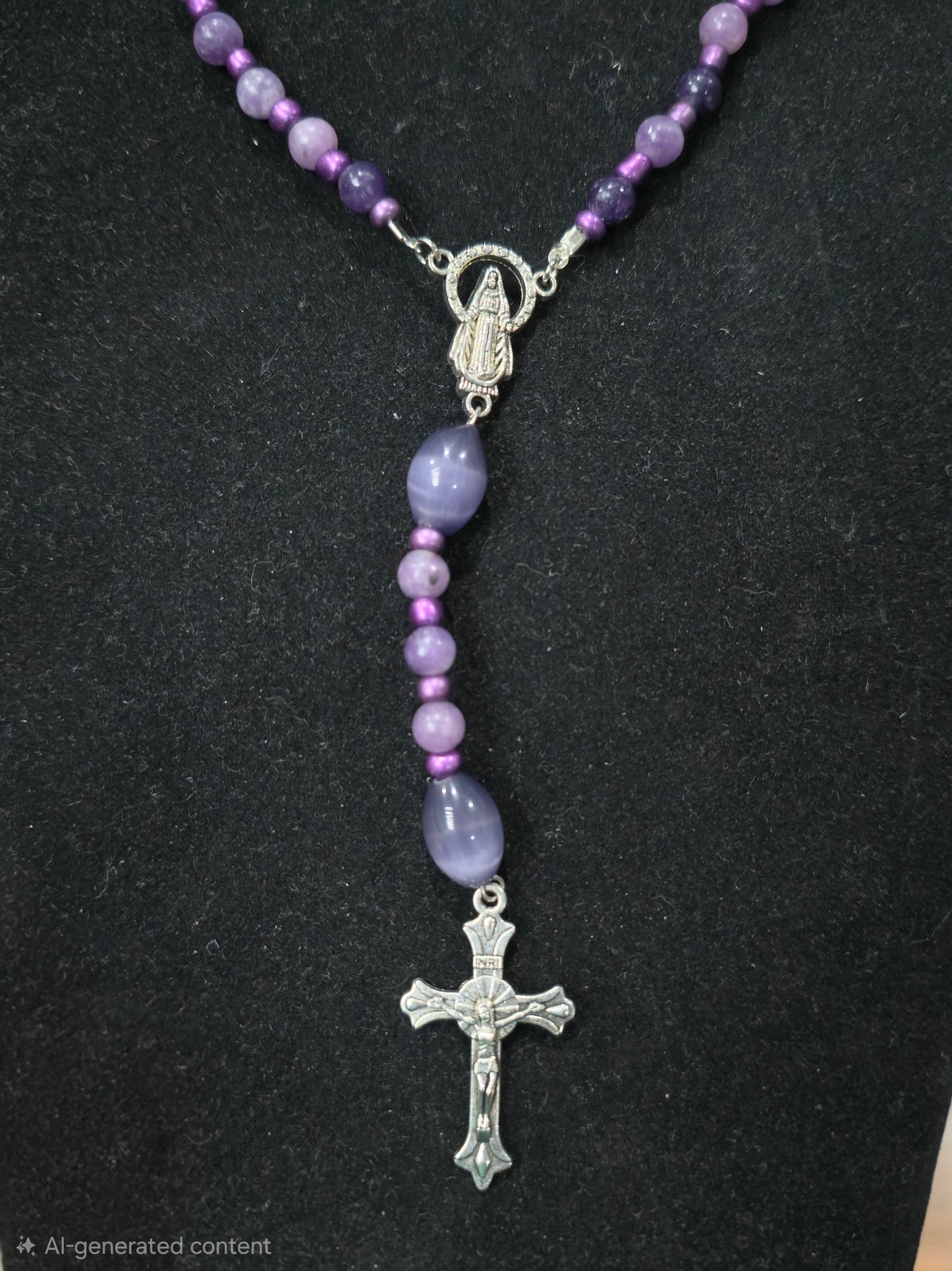 Lepidolite Rosary Beads 6mm – Hand Strung Natural Stone Jewelry