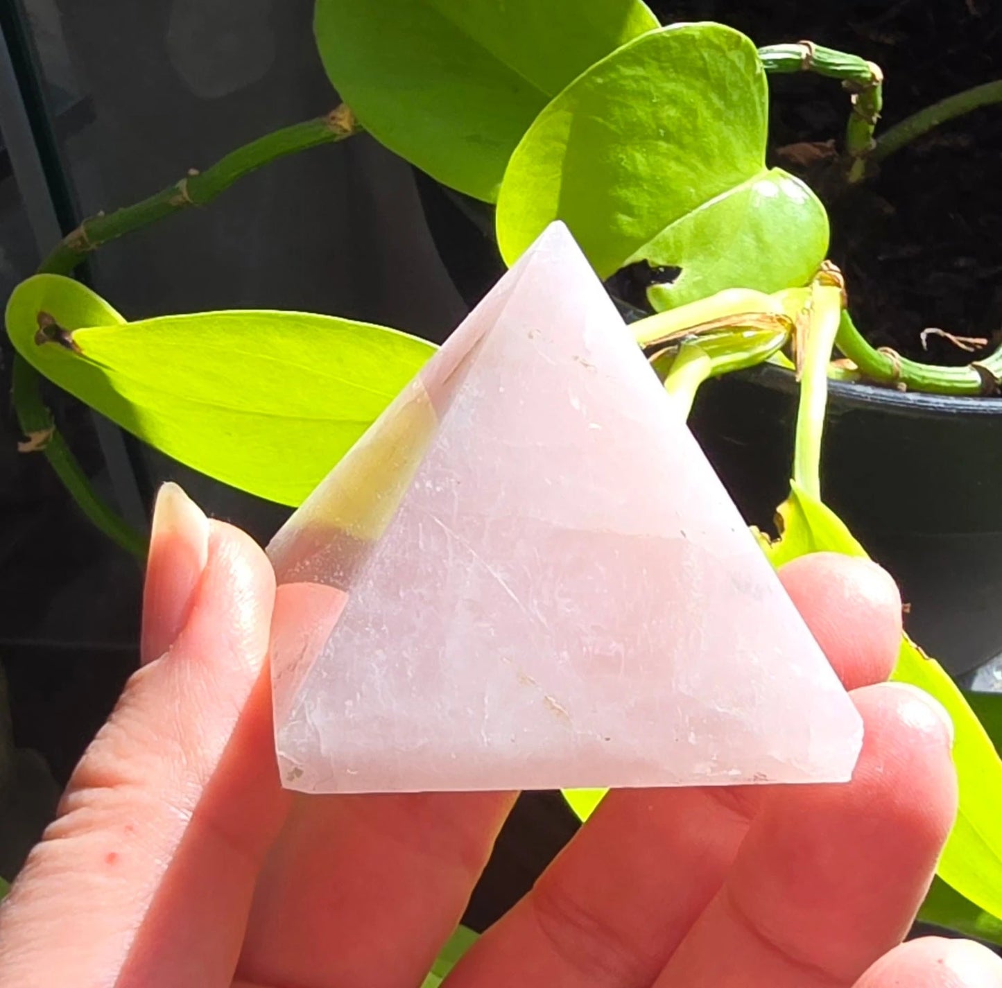 Rose Quartz Pyramid carving