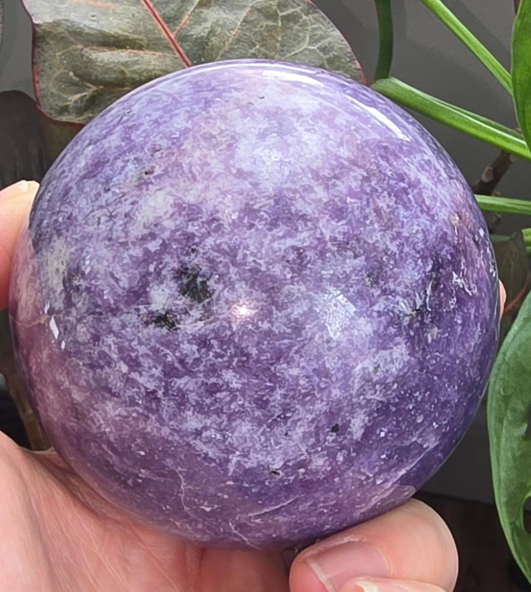 Lepidolite Natural Stone sphere