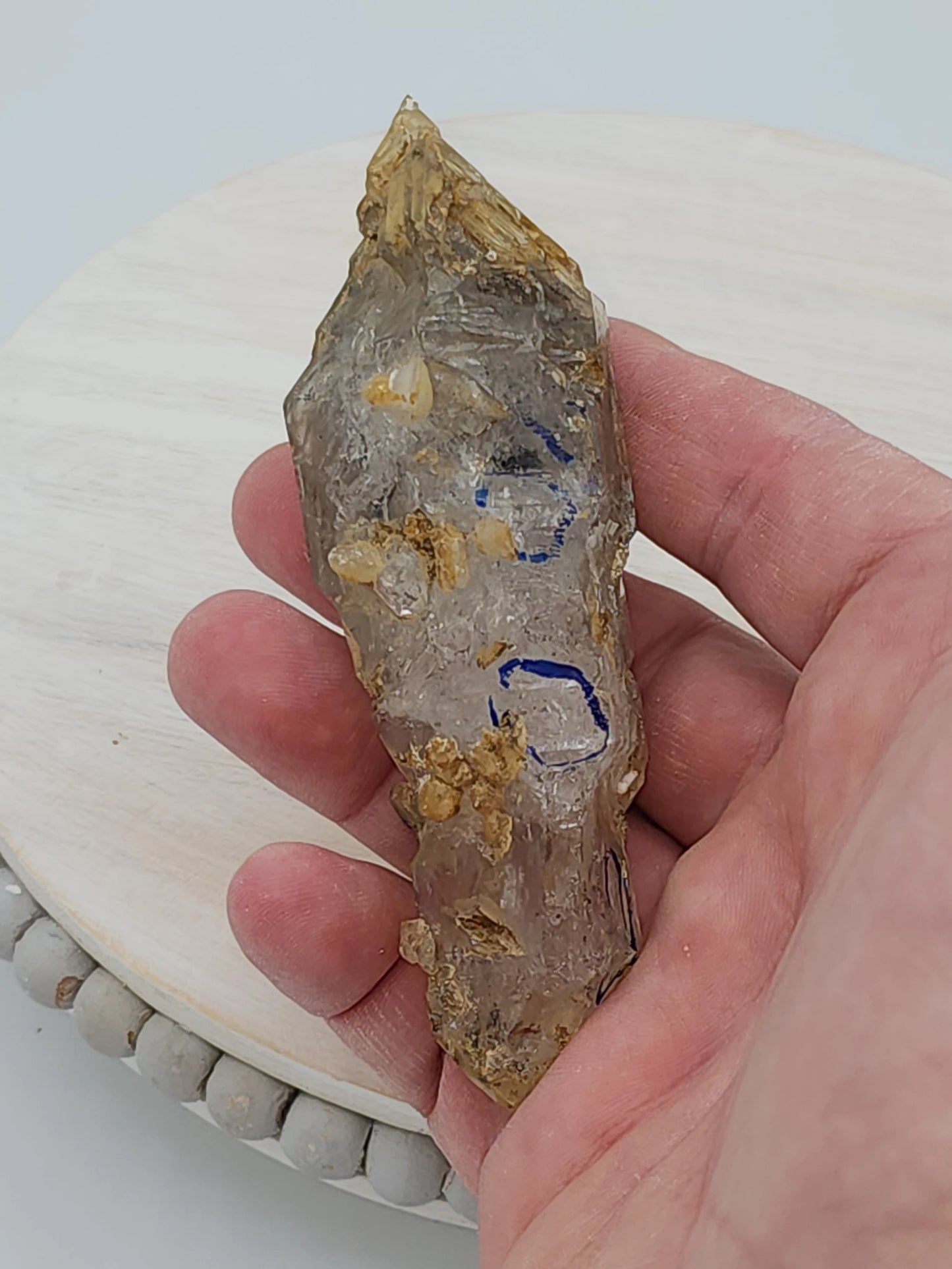 Skeletal Elestial Enhydro Quartz specimen