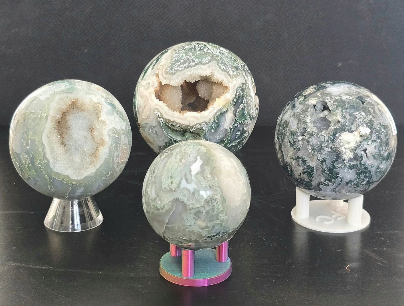 Druzy Moss Agate Natural Stone sphere